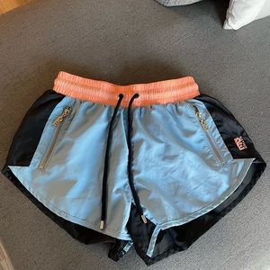 P.E Nation Running Shorts XS - Tri-Color: Navy, Light Blue and Peach